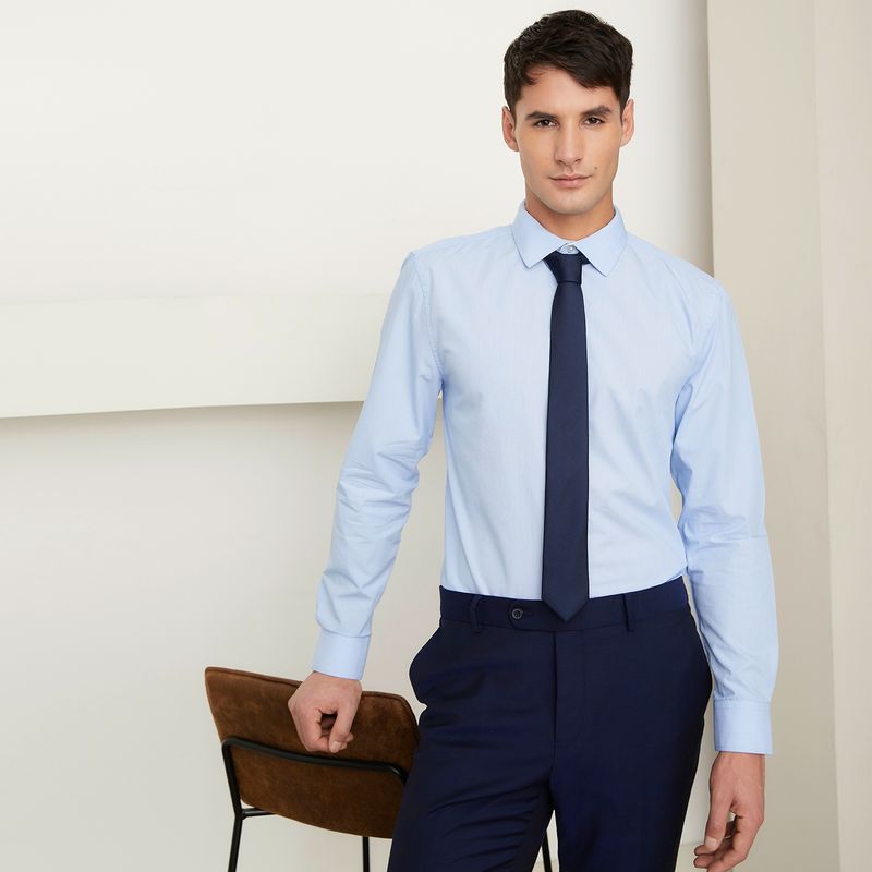 BASEMENT - Camisas De Vestir Manga Larga Algodón Hombre Basement