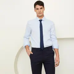 BASEMENT - Camisa de Vestir Manga Larga Algodón Texturado Hombre