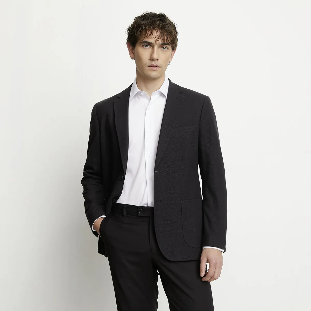 BASEMENT - Camisa De Vestir Manga Larga Algodón Hombre Basement