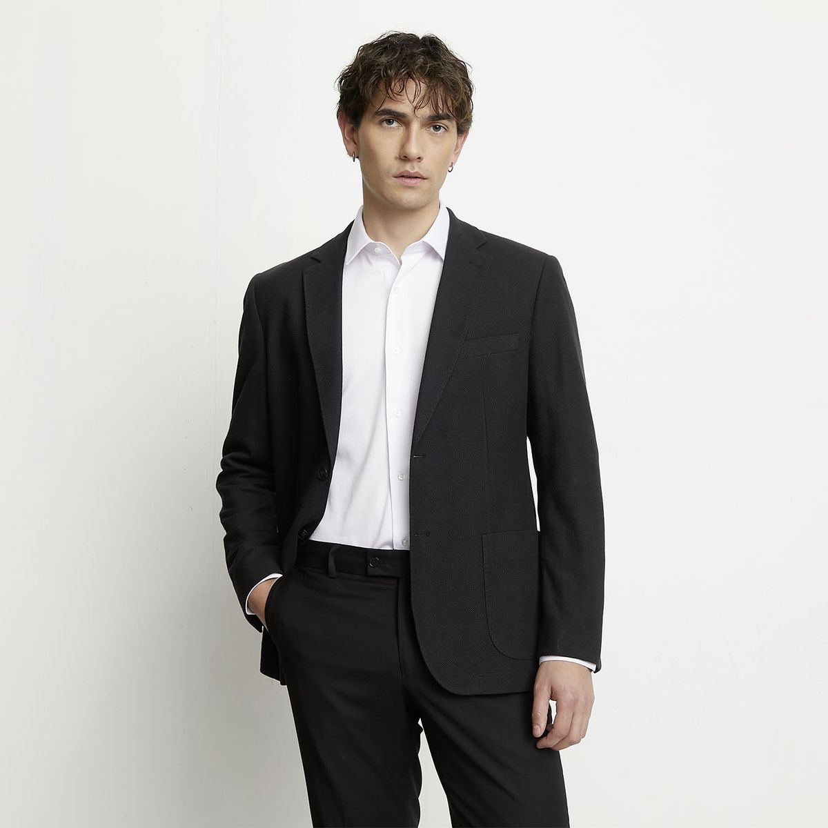 BASEMENT - Camisa De Vestir Manga Larga Algodón Hombre Basement