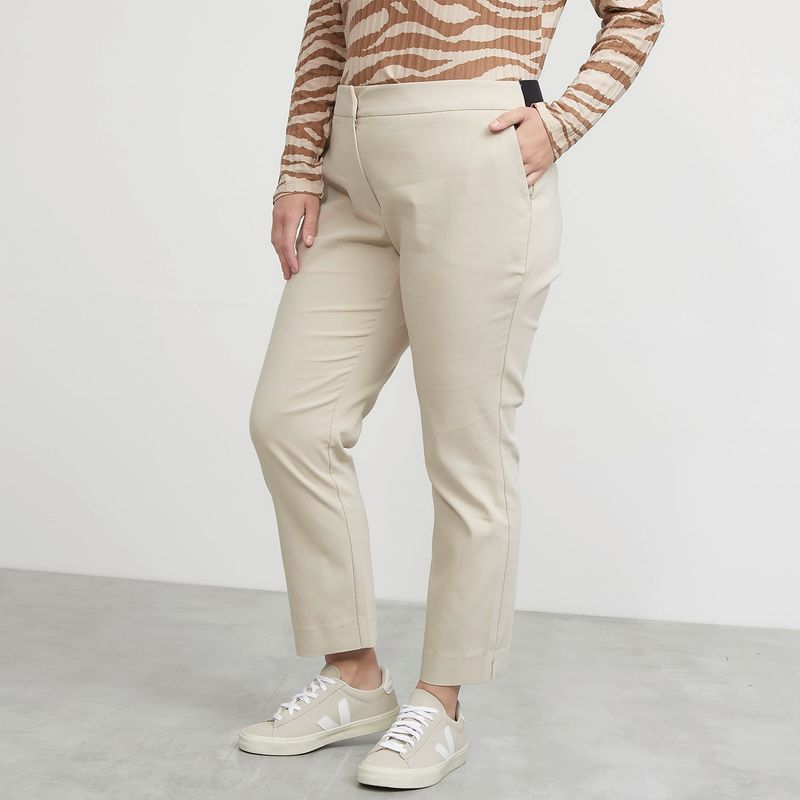 BASEMENT - Pantalón Recto Tiro Alto Mujer Basement