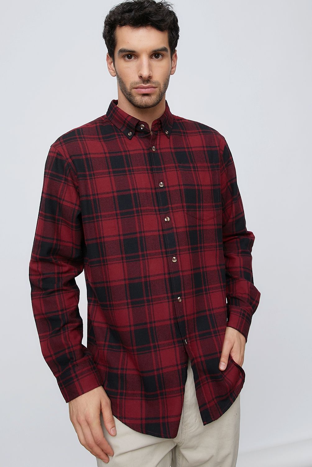 NEWPORT - Camisa Casual Manga Larga Algodón Hombre Newport