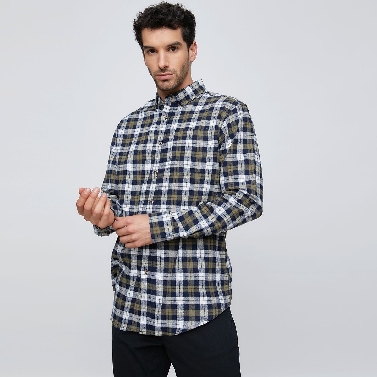 NEWPORT - Camisa Casual Manga Larga Algodón Hombre Newport