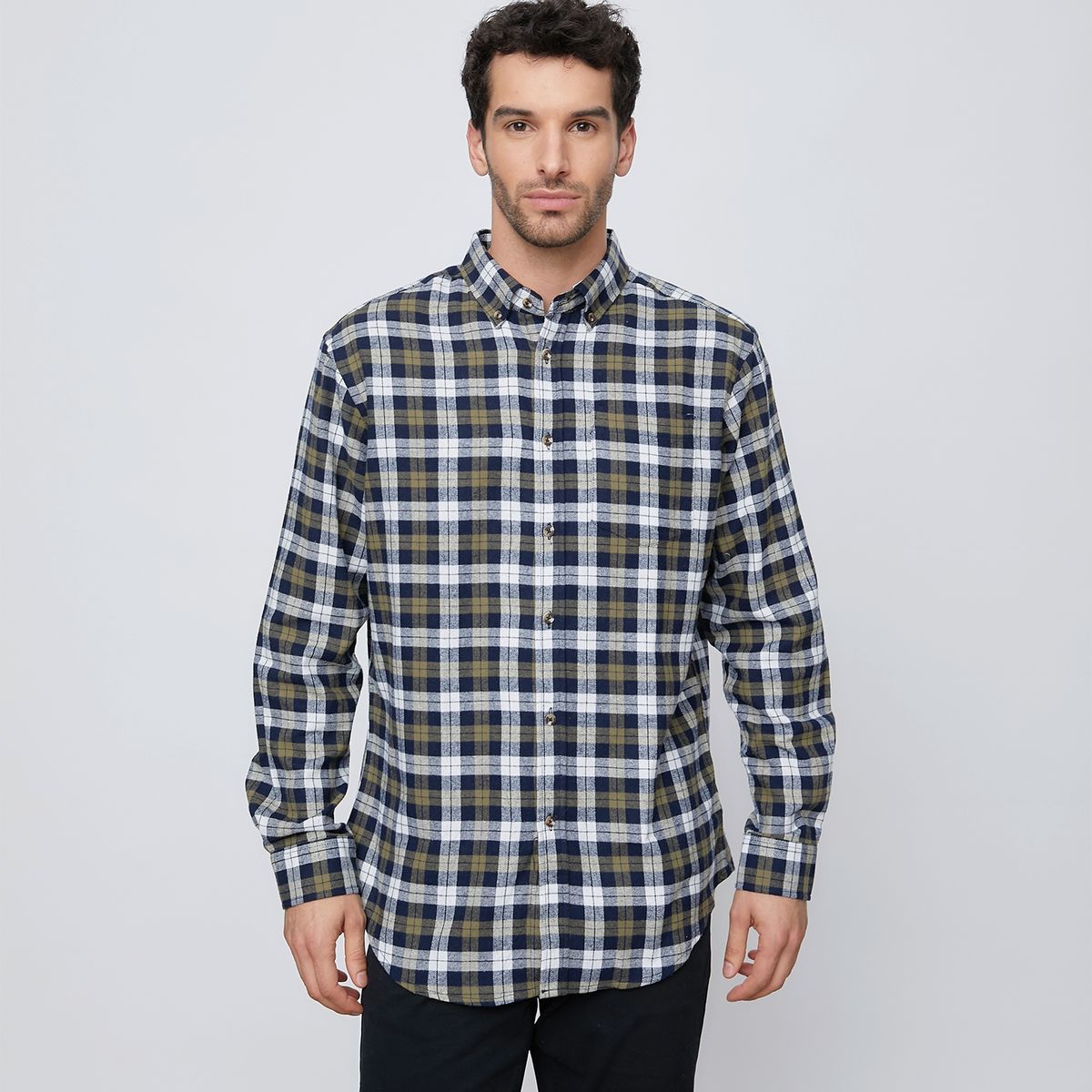 NEWPORT - Camisa Casual Manga Larga Algodón Hombre Newport
