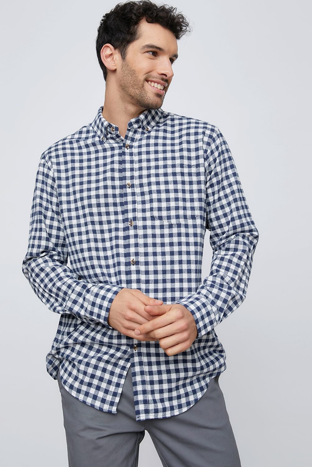 NEWPORT - Camisa Casual Manga Larga Algodón Hombre Newport