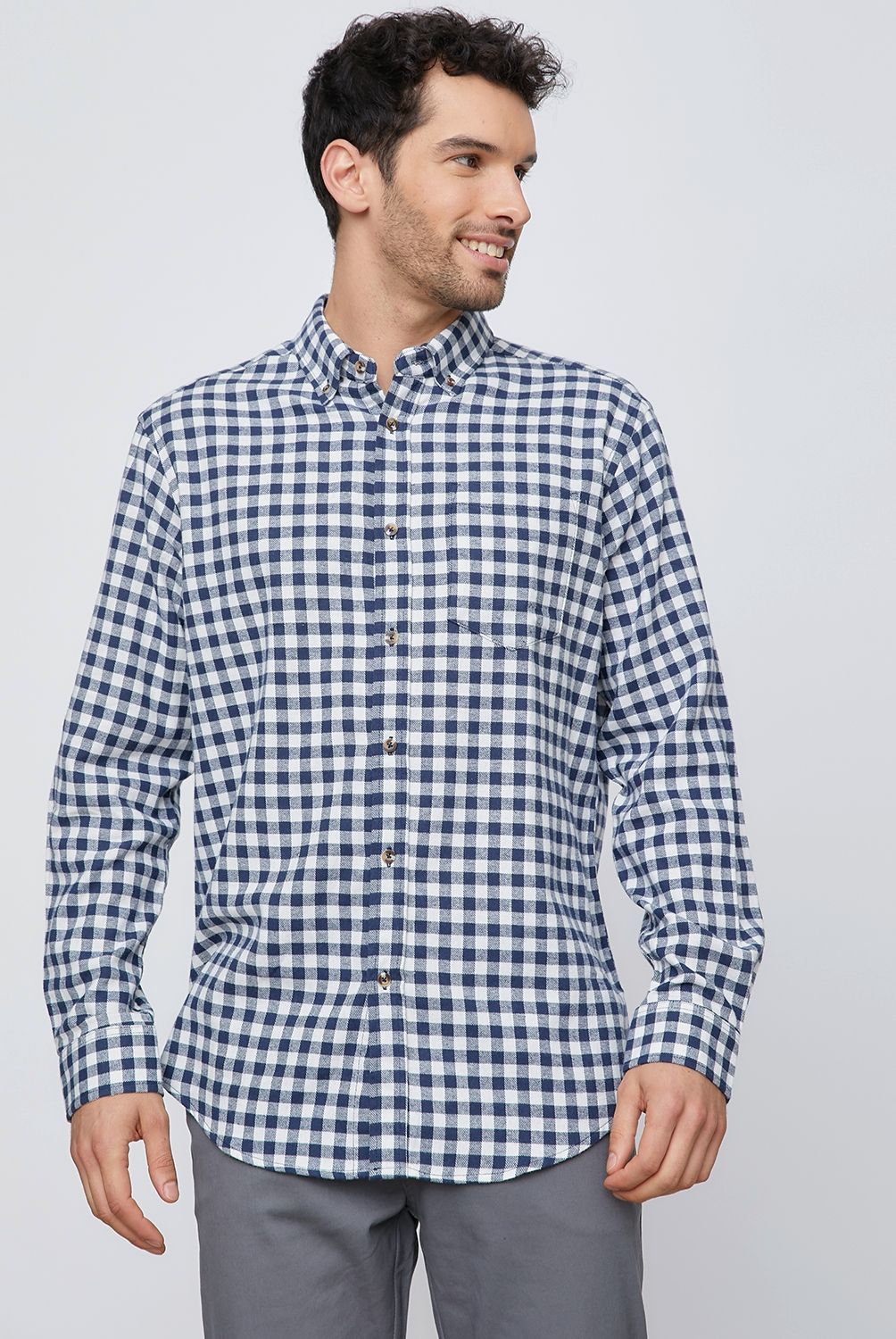 NEWPORT - Camisa Casual Manga Larga Algodón Hombre Newport