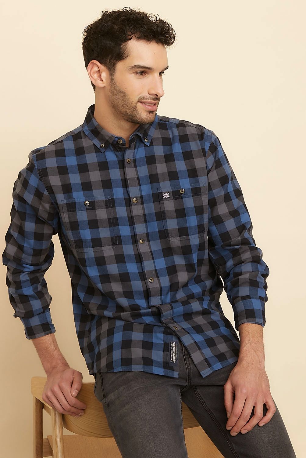 UNIVERSITY CLUB - Camisa Casual Manga Larga Hombre University Club