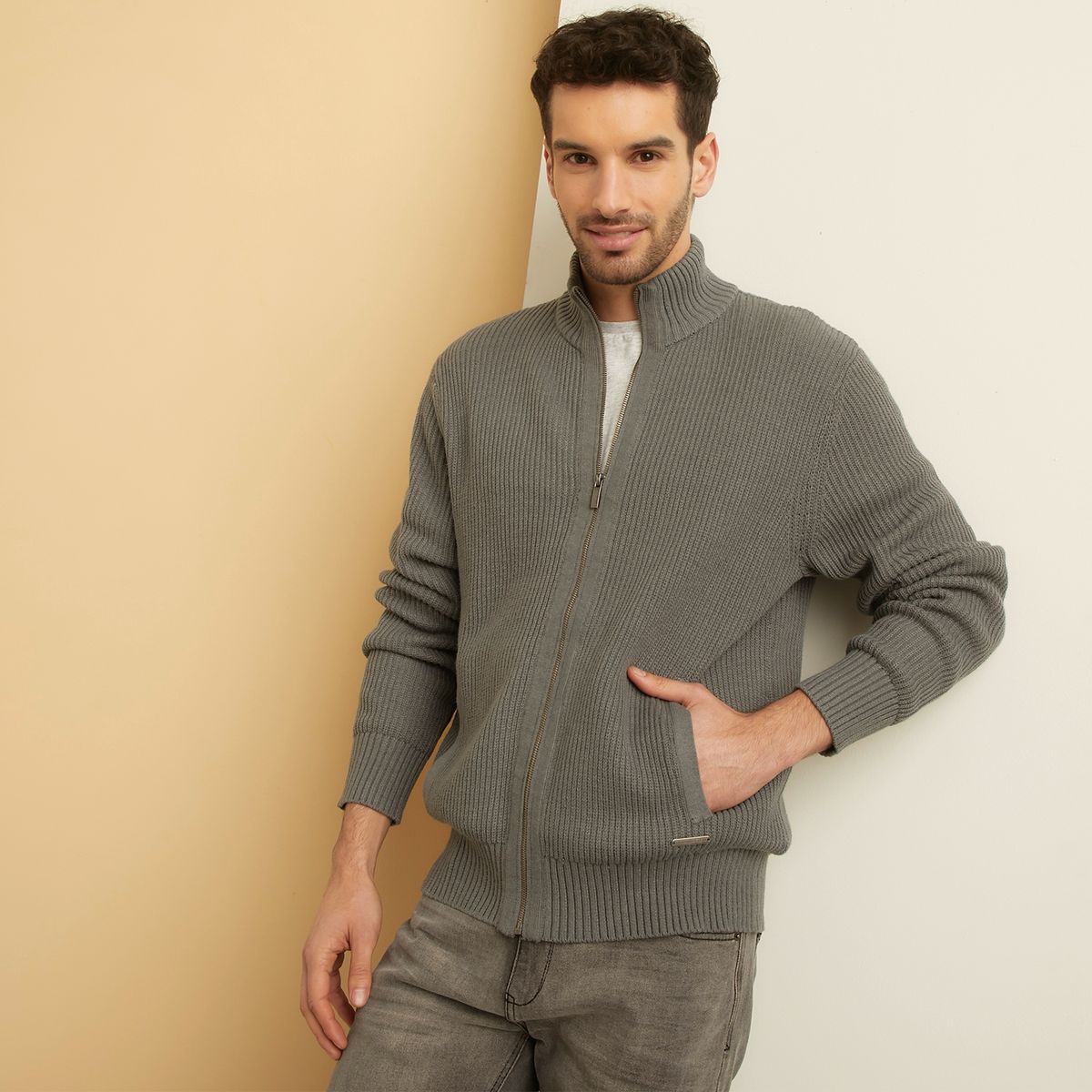 UNIVERSITY CLUB - Sweater Chaleco Con Cierre Algodón Hombre University Club