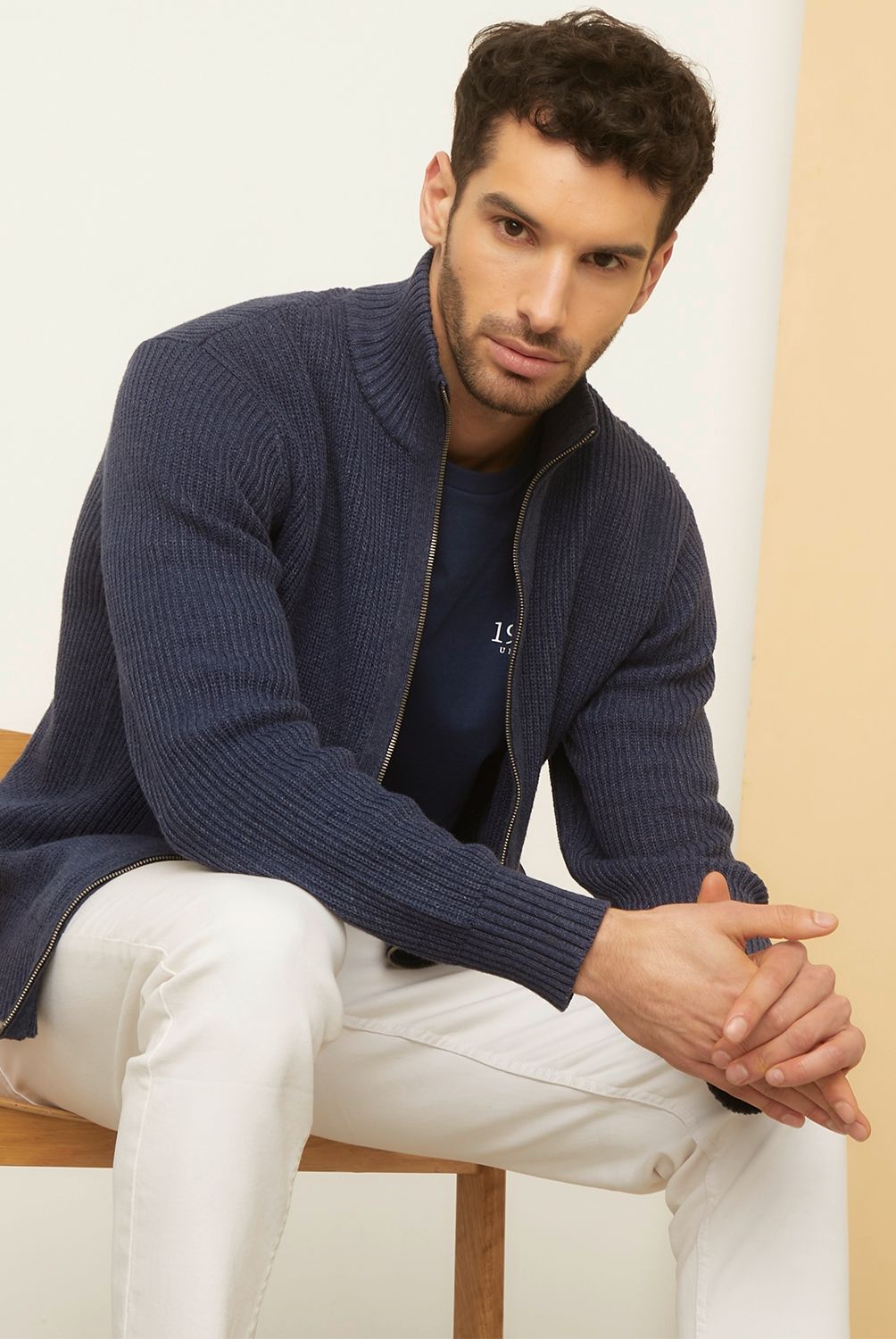UNIVERSITY CLUB - Sweater Chaleco Con Cierre Algodón Hombre University Club