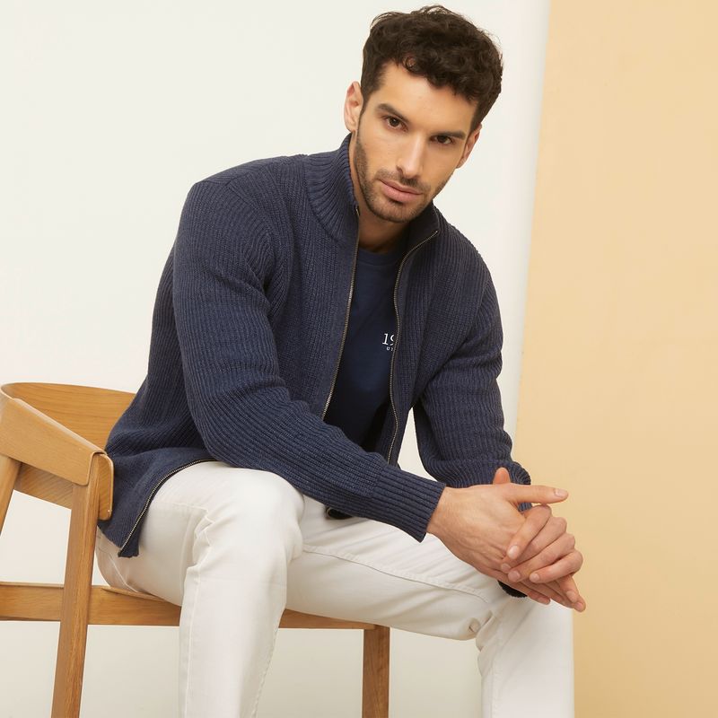 UNIVERSITY CLUB - Sweater Chaleco Con Cierre Algodón Hombre University Club