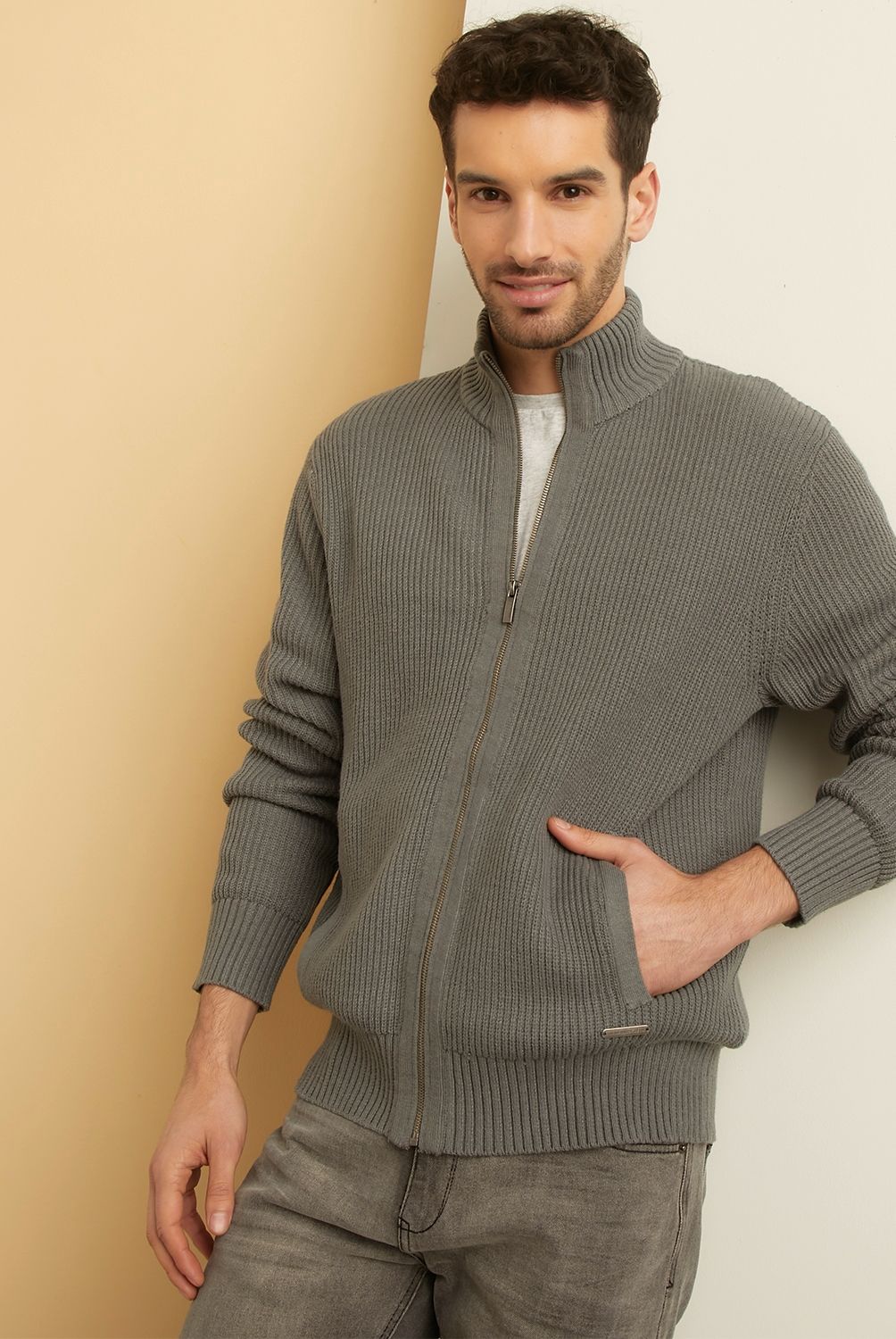 UNIVERSITY CLUB - Sweater Chaleco Con Cierre Algodón Hombre University Club