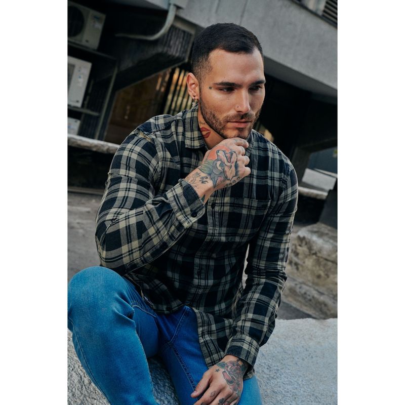 MOSSIMO - Camisa Casual Manga Larga Hombre Mossimo