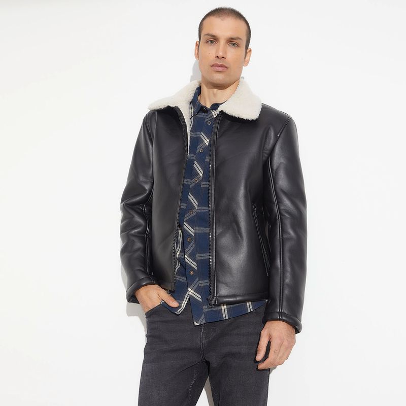 BASEMENT - Chaqueta Ecocuero Hombre Basement