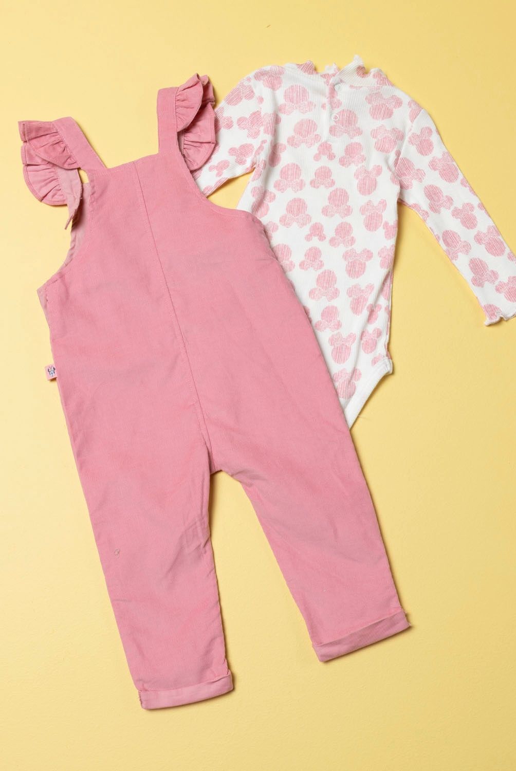 MINNIE - Minnie Conjunto Jardinera Más Body Bebé Niña 2 Piezas Algodón