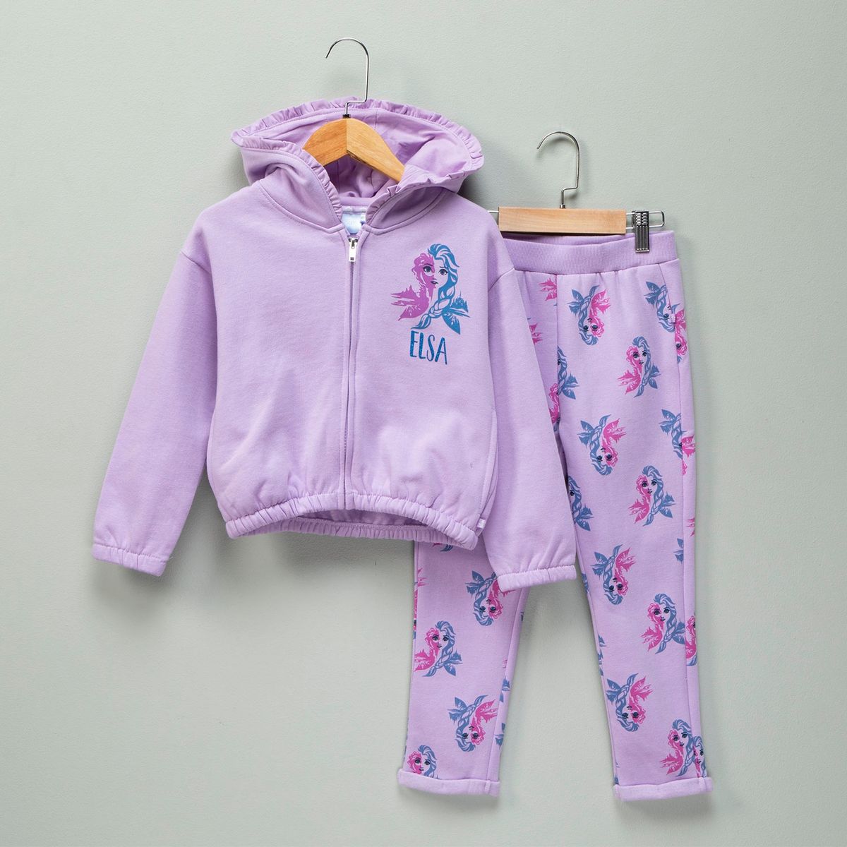 FROZEN - Conjunto Poleron + Buzo Niña 2 Piezas Algodón Frozen