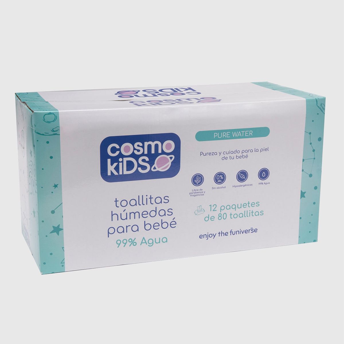 COSMO KIDS - Toallitas Húmedas Water Wipes 12 paquetes de 80 Unidades (960 Toallitas) Cosmo Kids