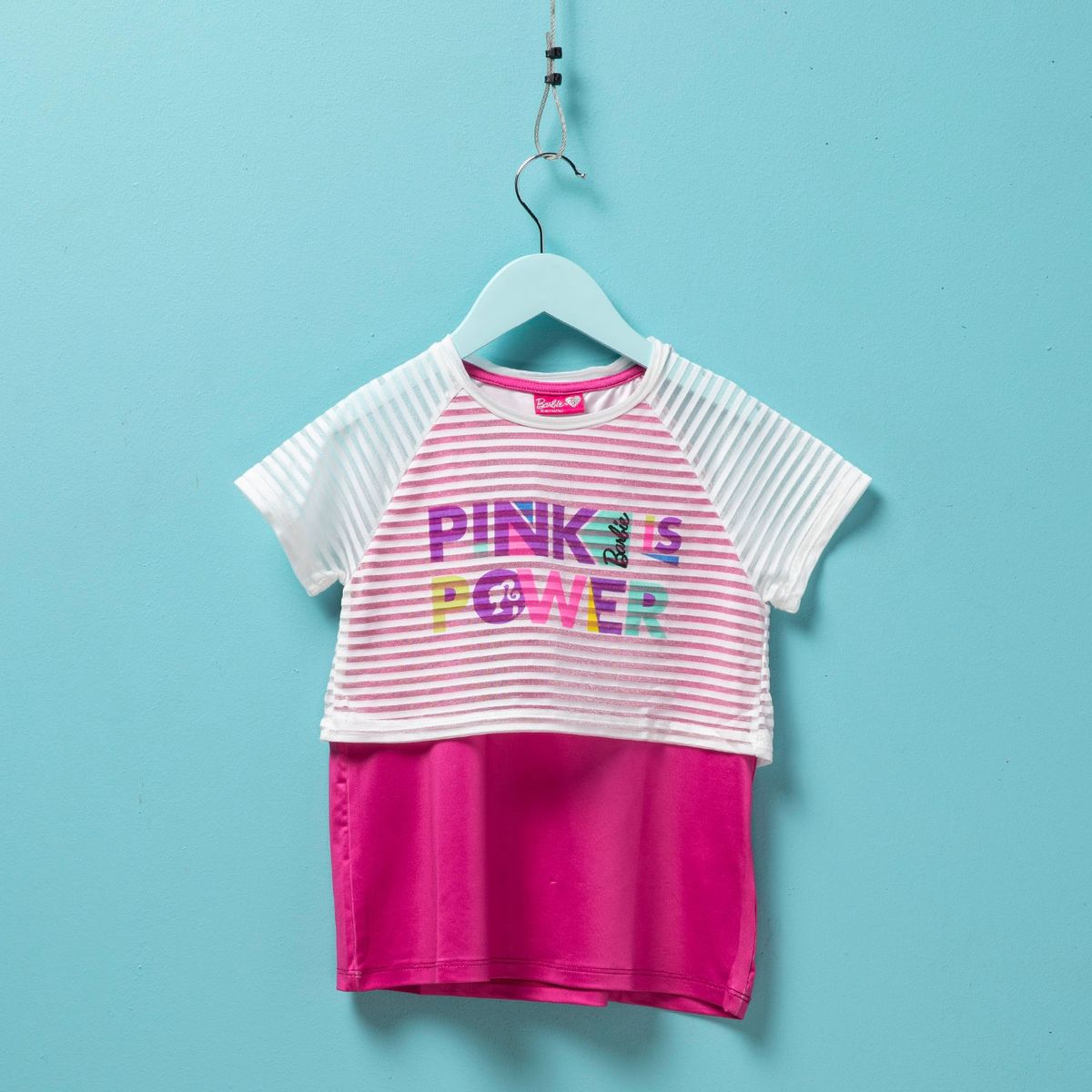 BARBIE - Polera Manga Corta Niña Barbie