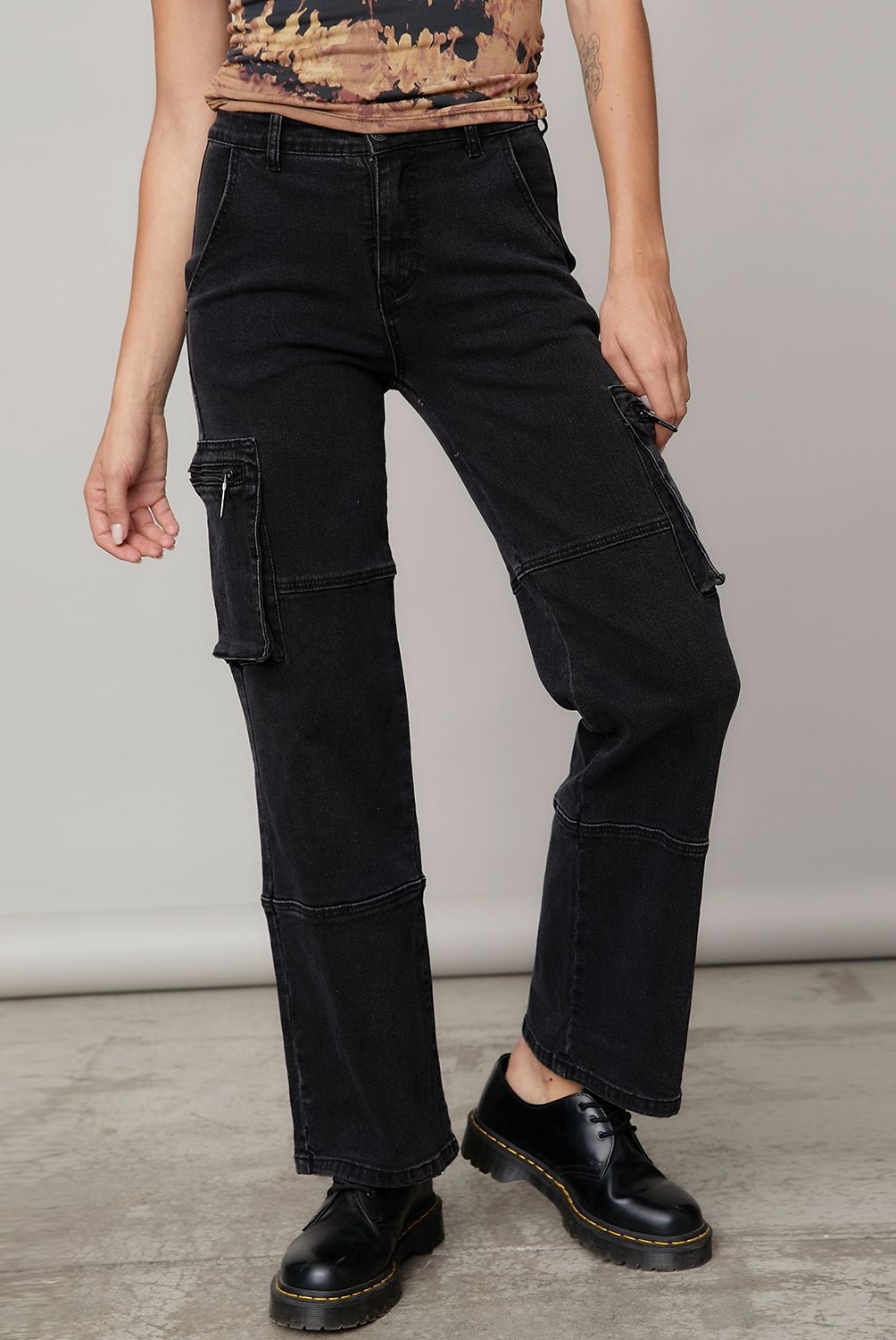 AMERICANINO - Jeans Cargo Tiro Medio Mujer Americanino