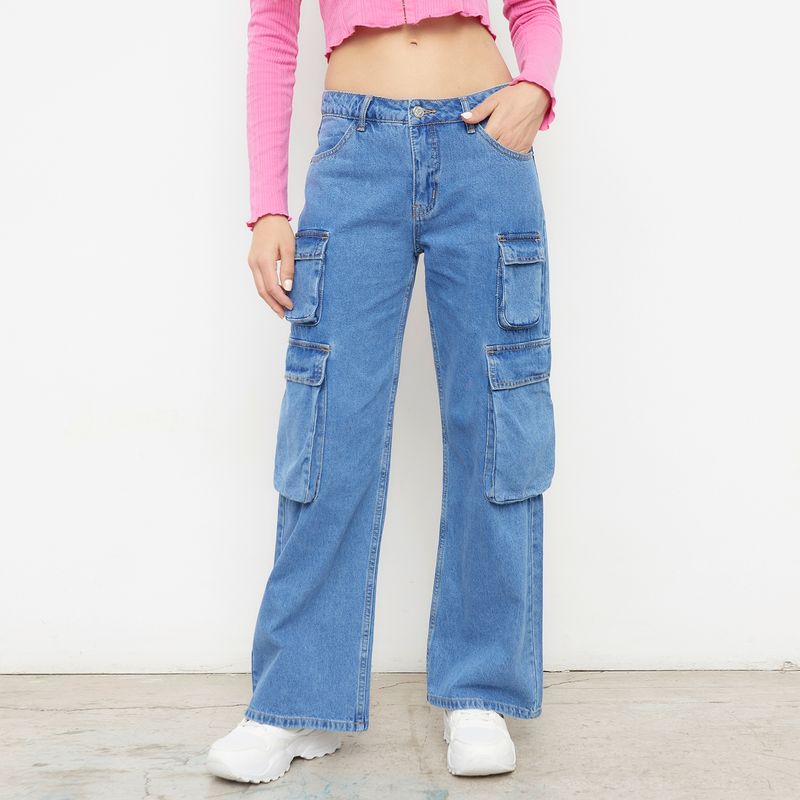 SYBILLA - Sybilla Jeans Cargo Tiro Alto Mujer