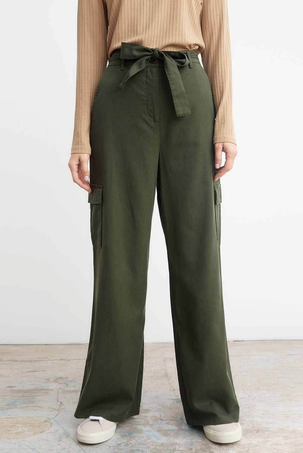 BASEMENT - Basement Pantalón Palazzo Sastrero Tiro Medio Cargo Mujer