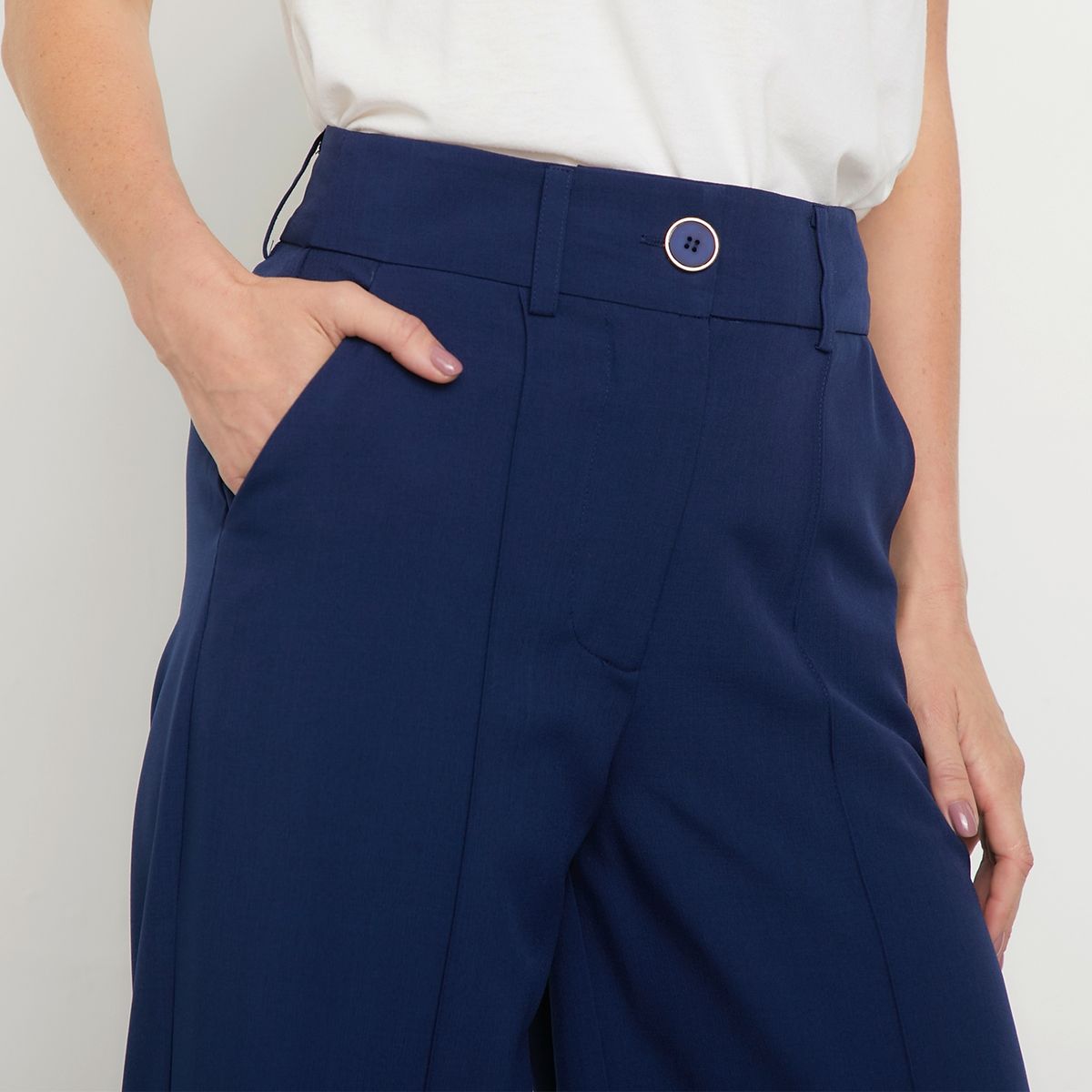 S COCCI - Stefano Cocci Pantalón Palazzo Sastrero Tiro Alto Mujer