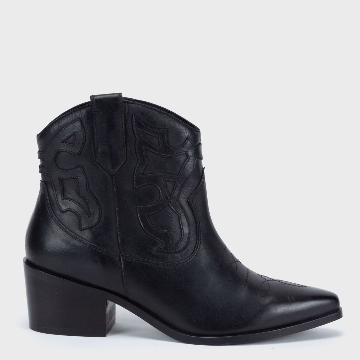 AMERICANINO - Botín Mujer Cuero Negro Americanino