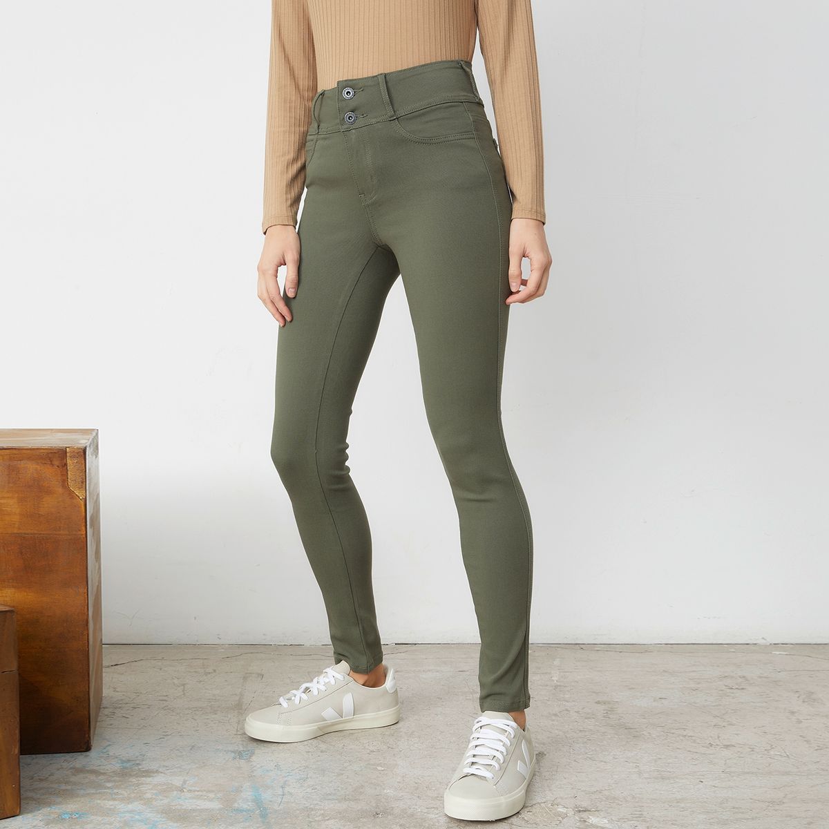 UNIVERSITY CLUB - Pantalón Slim Tiro Alto Mujer University Club