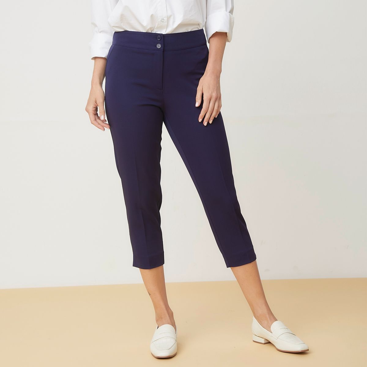 S COCCI - Pantalón Capri Tiro Alto Mujer S.Cocci Slim Fit Casual
