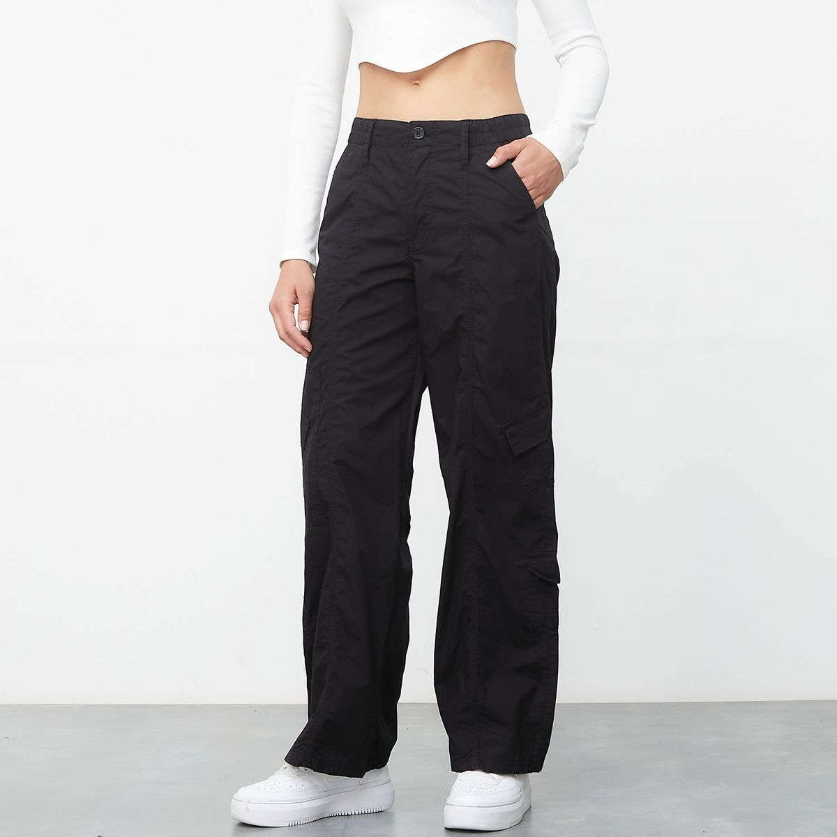 SYBILLA - Sybilla Pantalón Cargo Tiro Alto Algodón Mujer