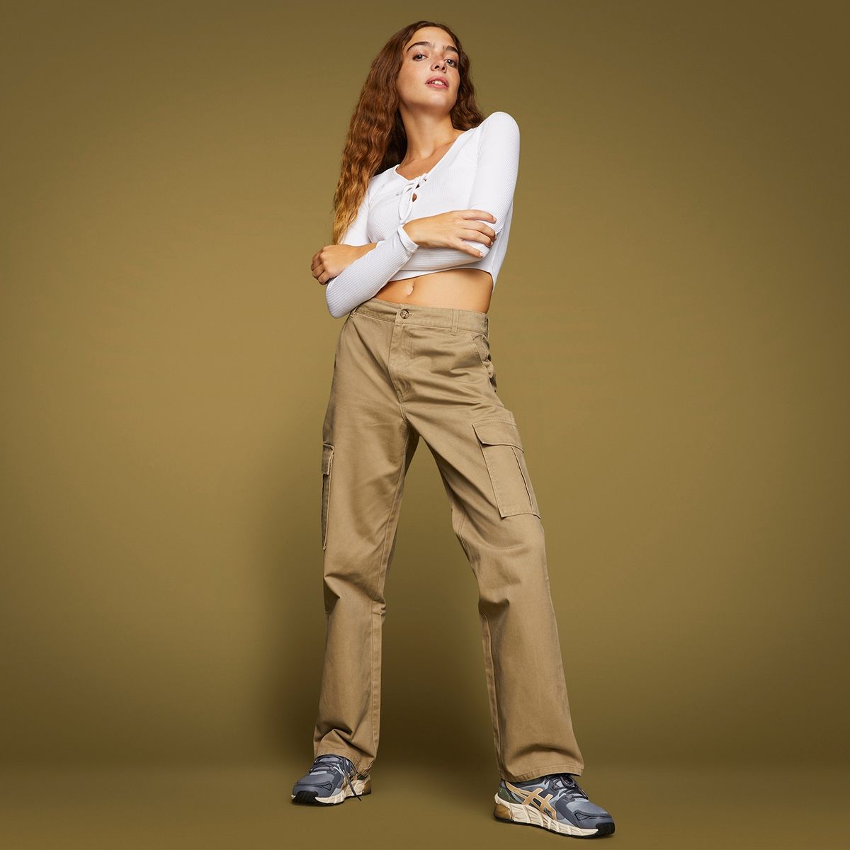 SYBILLA - Sybilla Pantalón Cargo Tiro Alto Mujer