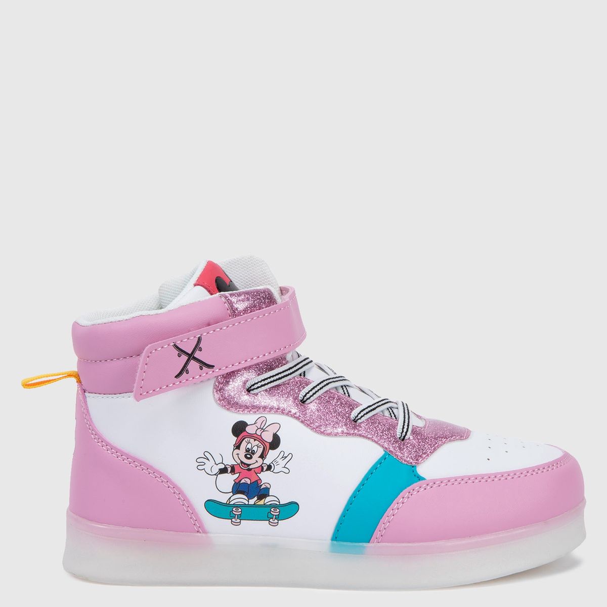 DISNEY - Zapatilla Urbana Niña Velcro Rosado (26 a 33) Disney