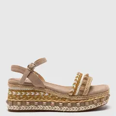 ALMA EN PENA - Sandalia Mujer Cuero Beige