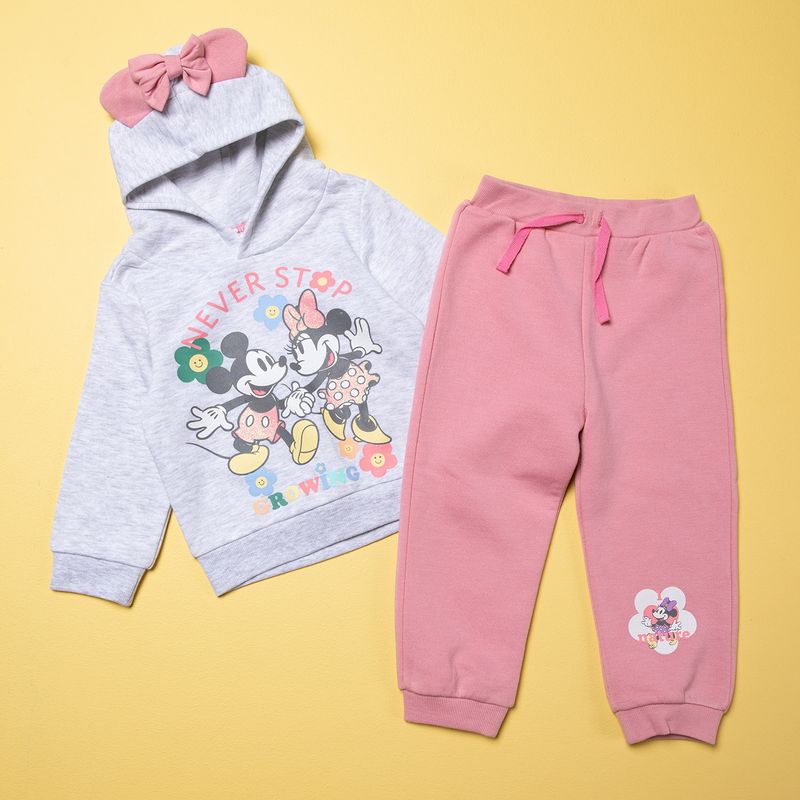 MINNIE - Conjunto Poleron + Pantalón Buzo Algodón Bebé Niña Minnie