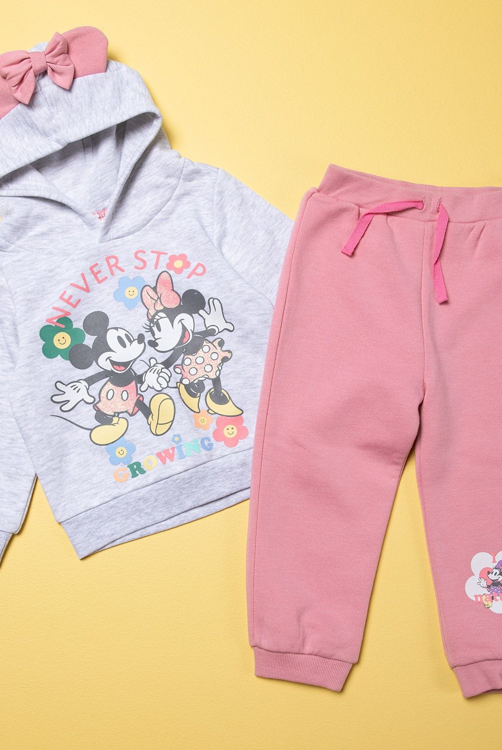 MINNIE - Conjunto Poleron + Pantalón Buzo Algodón Bebé Niña Minnie