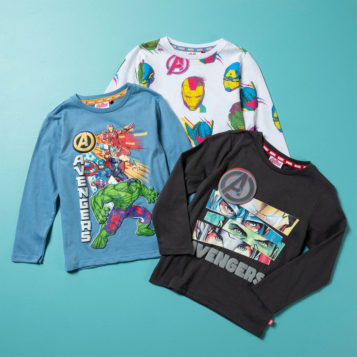 AVENGERS - Polera Pack 3 Unidades Algodón Niño Avengers