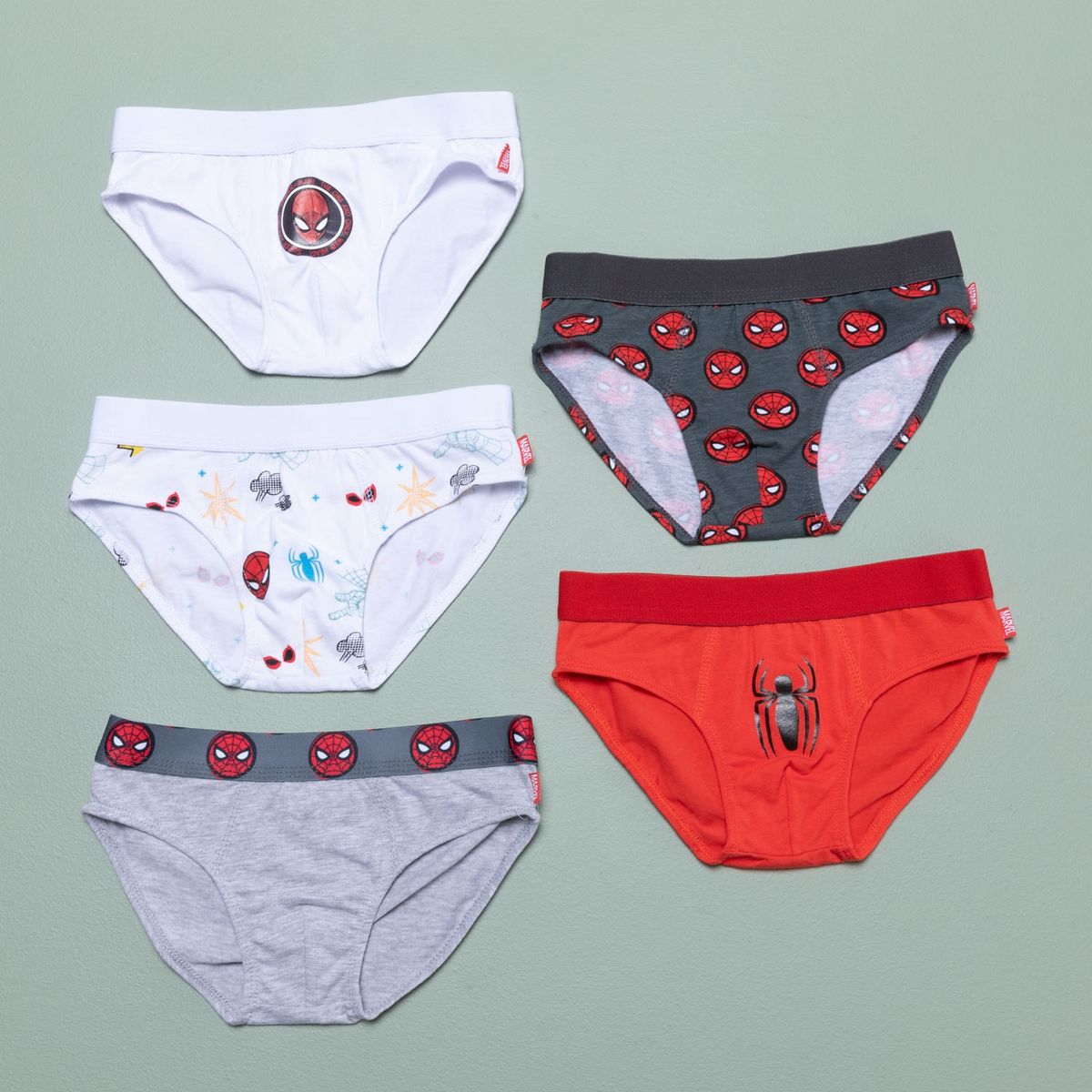 SPIDER MAN - Boxer Pack De 5 Unidades Algodón Niño Spider-Man