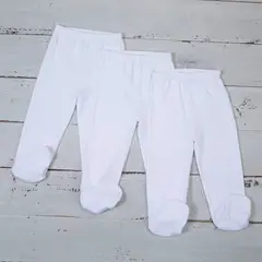 YAMP - Pack De 3 Pantalones Unisex Bebé Algodón Blanco