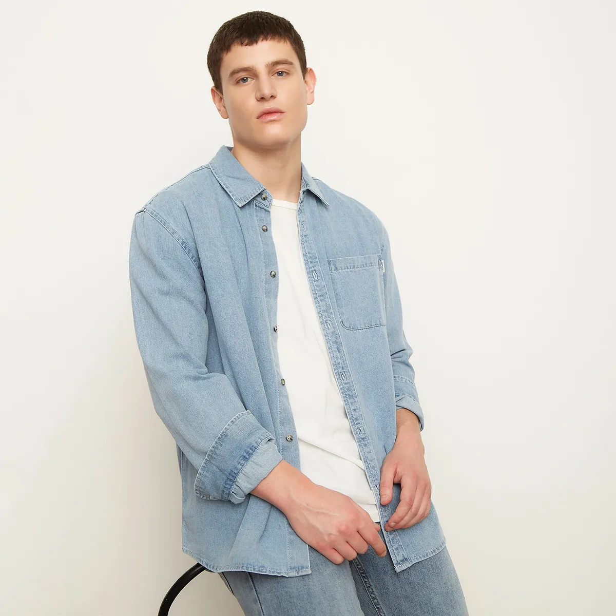 AMERICANINO - Camisa Denim Manga Larga Hombre Americanino