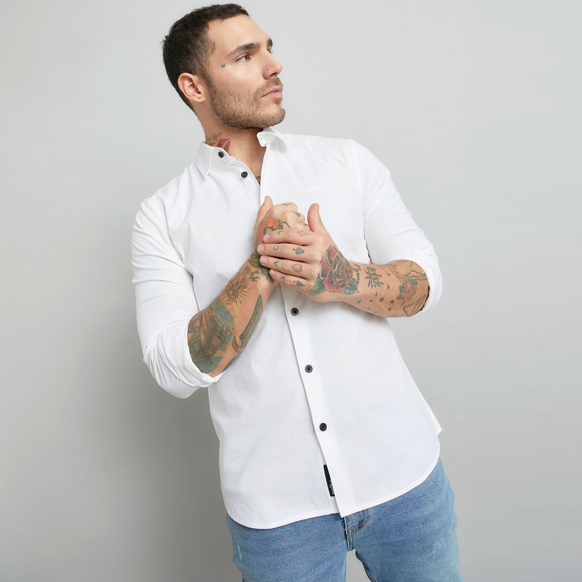 MOSSIMO - Camisa Casual Manga Larga Hombre Mossimo