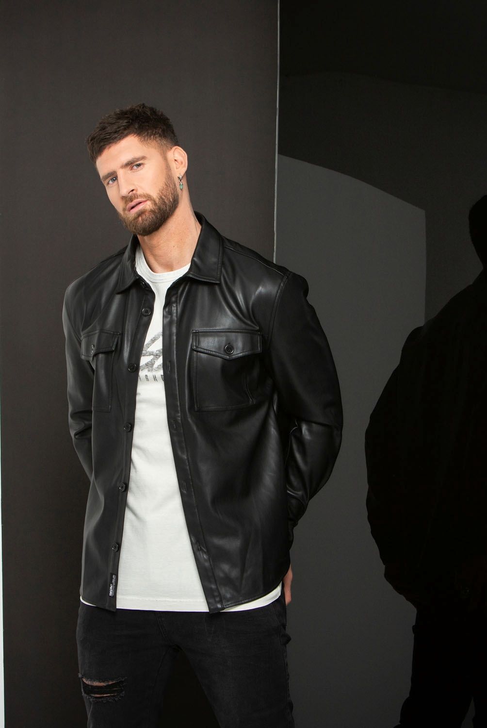 MOSSIMO - Mossimo Chaqueta Ecocuero Hombre