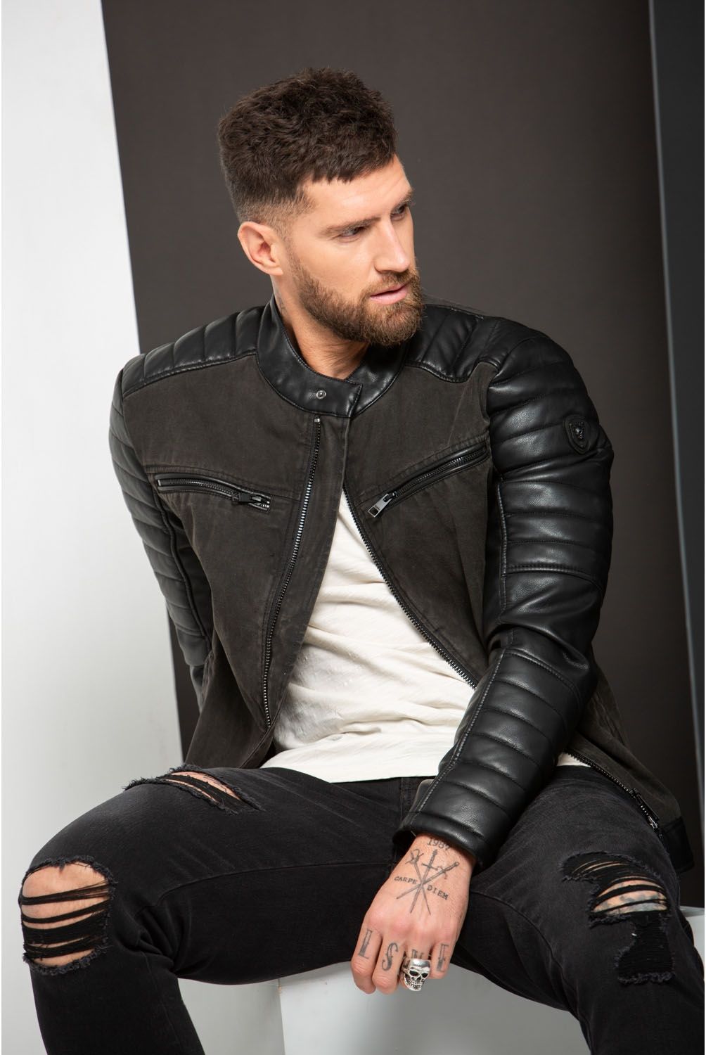 MOSSIMO - Chaqueta Ecocuero Hombre Mossimo