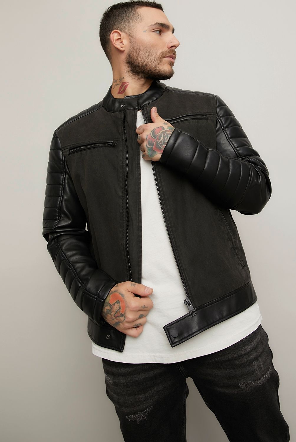 MOSSIMO - Chaqueta Ecocuero Hombre Mossimo