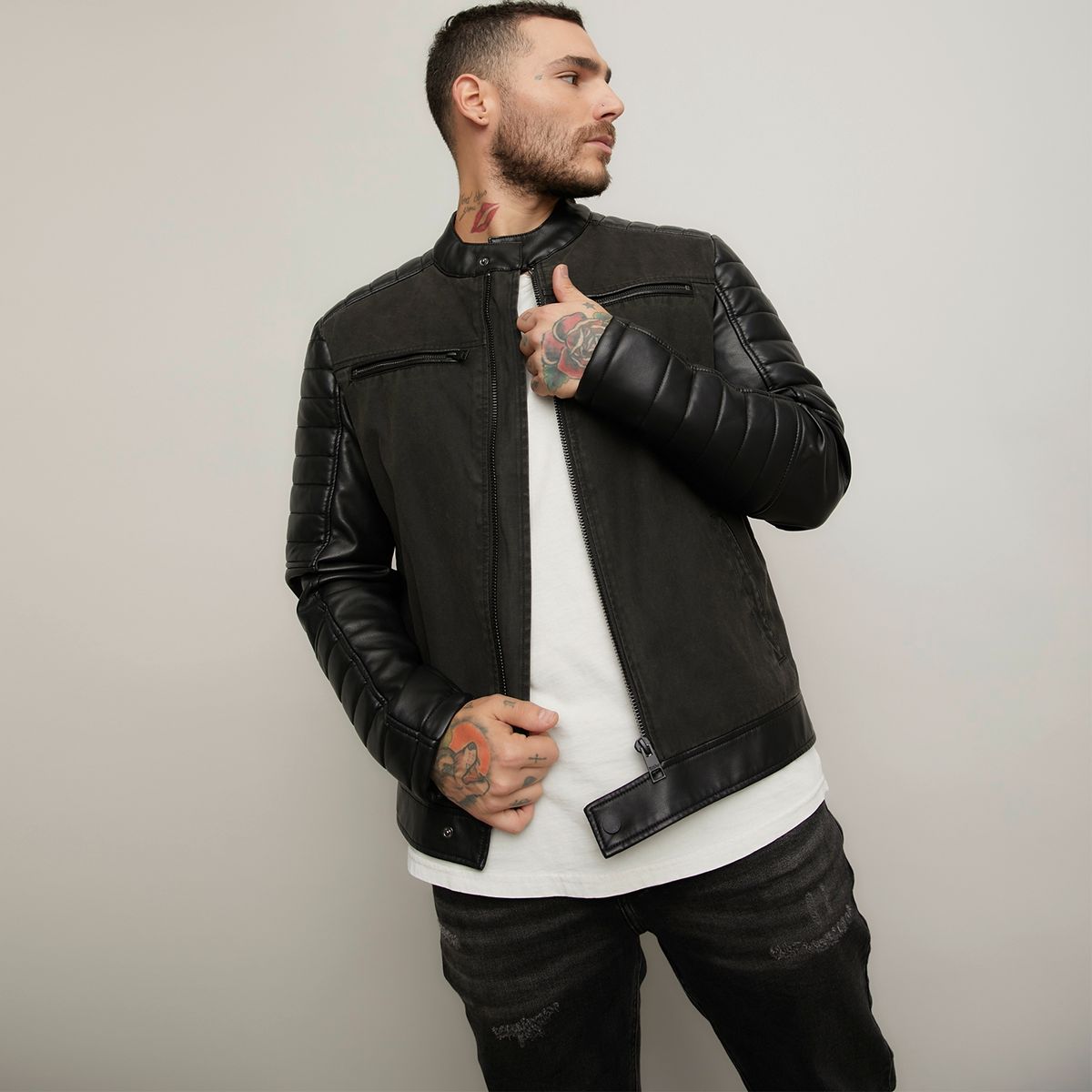 MOSSIMO - Chaqueta Ecocuero Hombre Mossimo