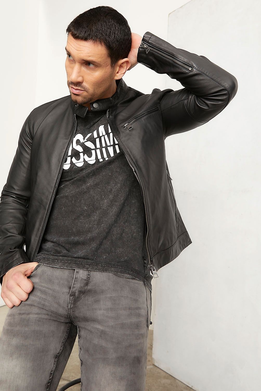 MOSSIMO - Chaqueta Cuero Hombre Mossimo