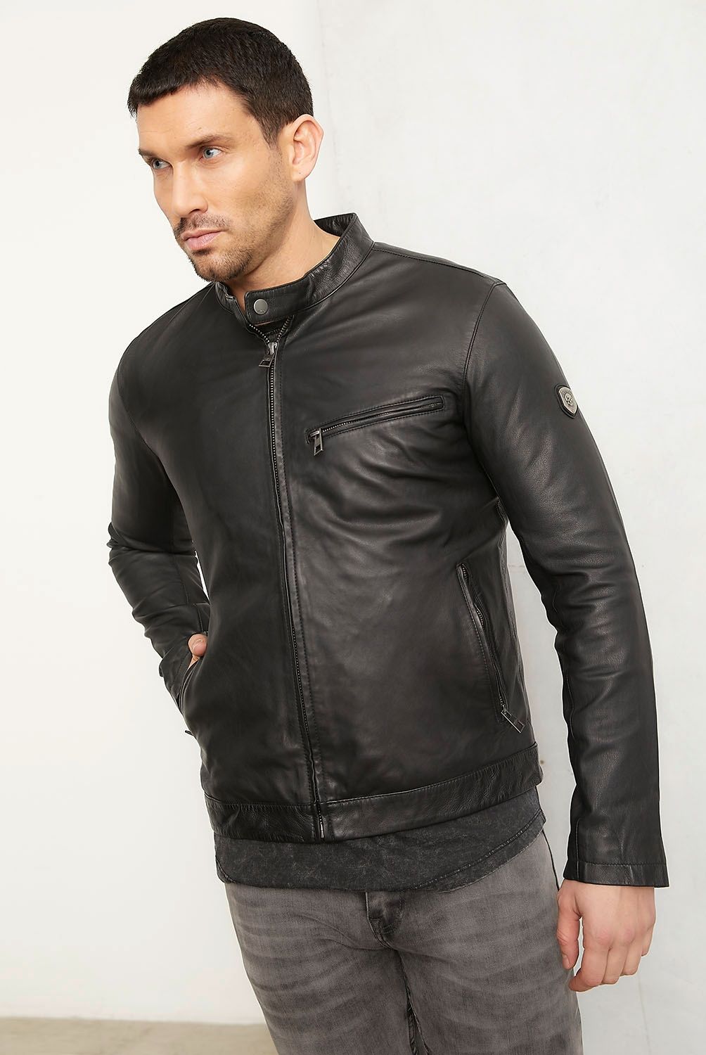MOSSIMO - Chaqueta Cuero Hombre Mossimo
