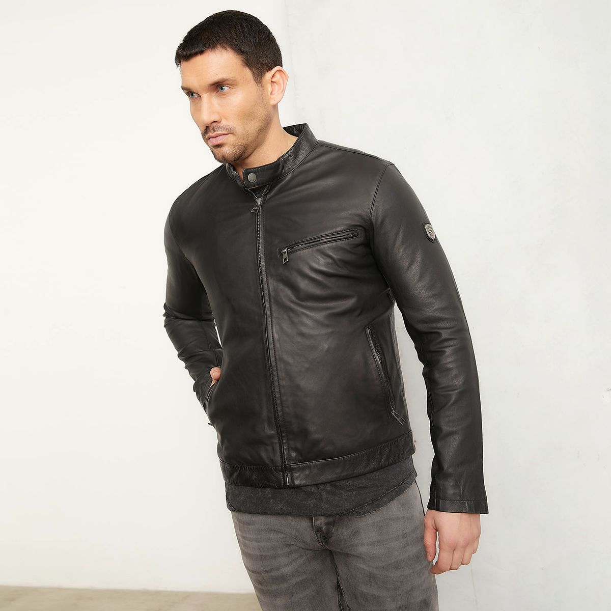 MOSSIMO - Chaqueta Cuero Hombre Mossimo