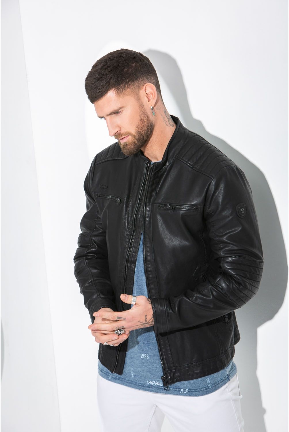 MOSSIMO - Chaqueta Ecocuero Hombre Mossimo