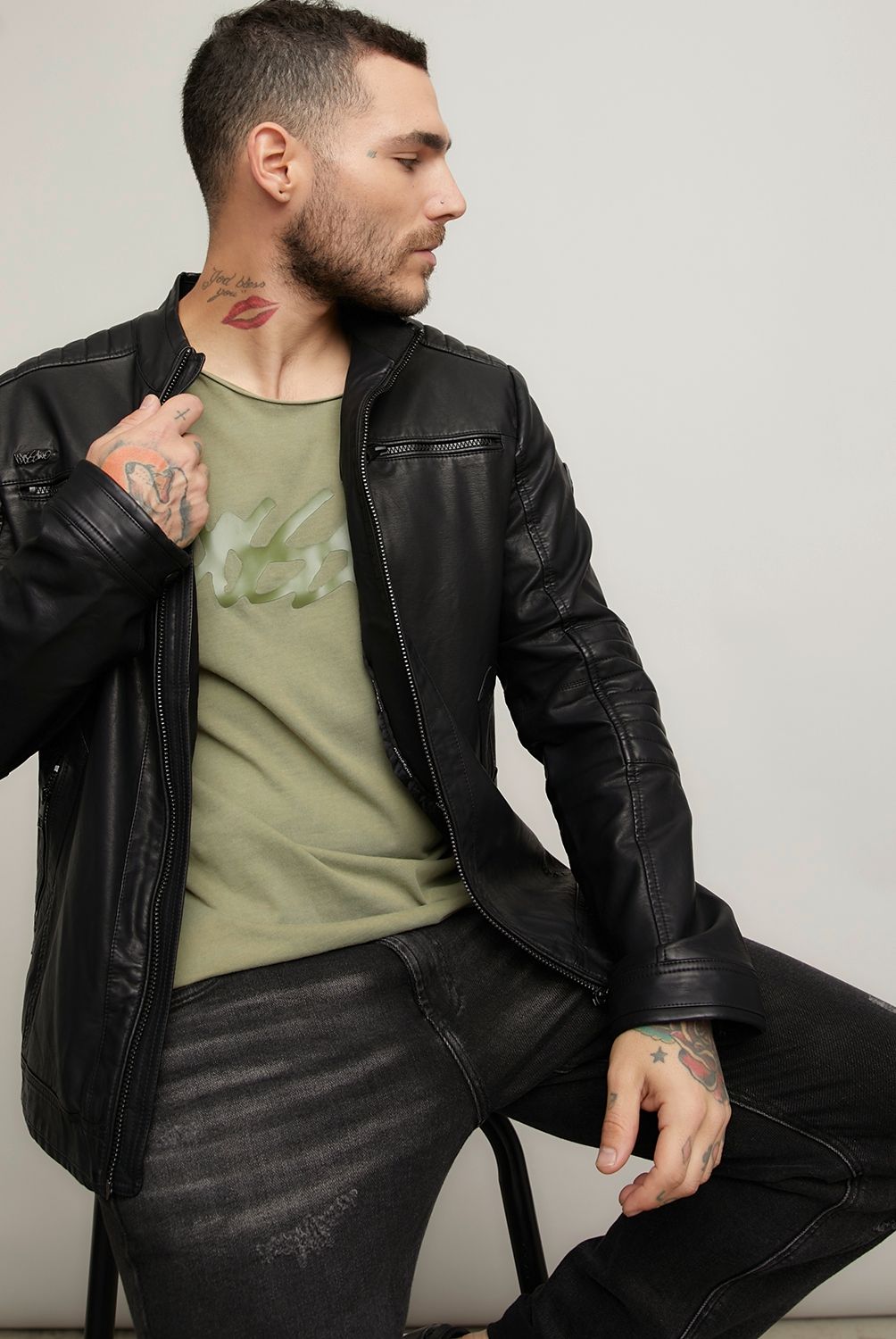 MOSSIMO - Chaqueta Ecocuero Hombre Mossimo