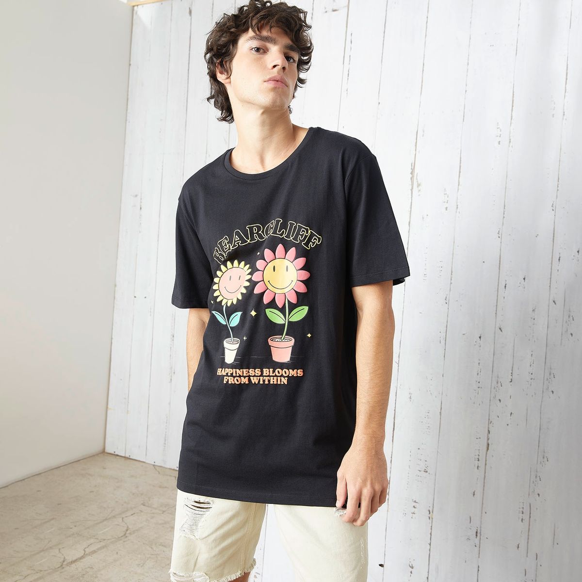 BEARCLIFF - Polera Manga Corta Algodón Long Fit Hombre Bearcliff