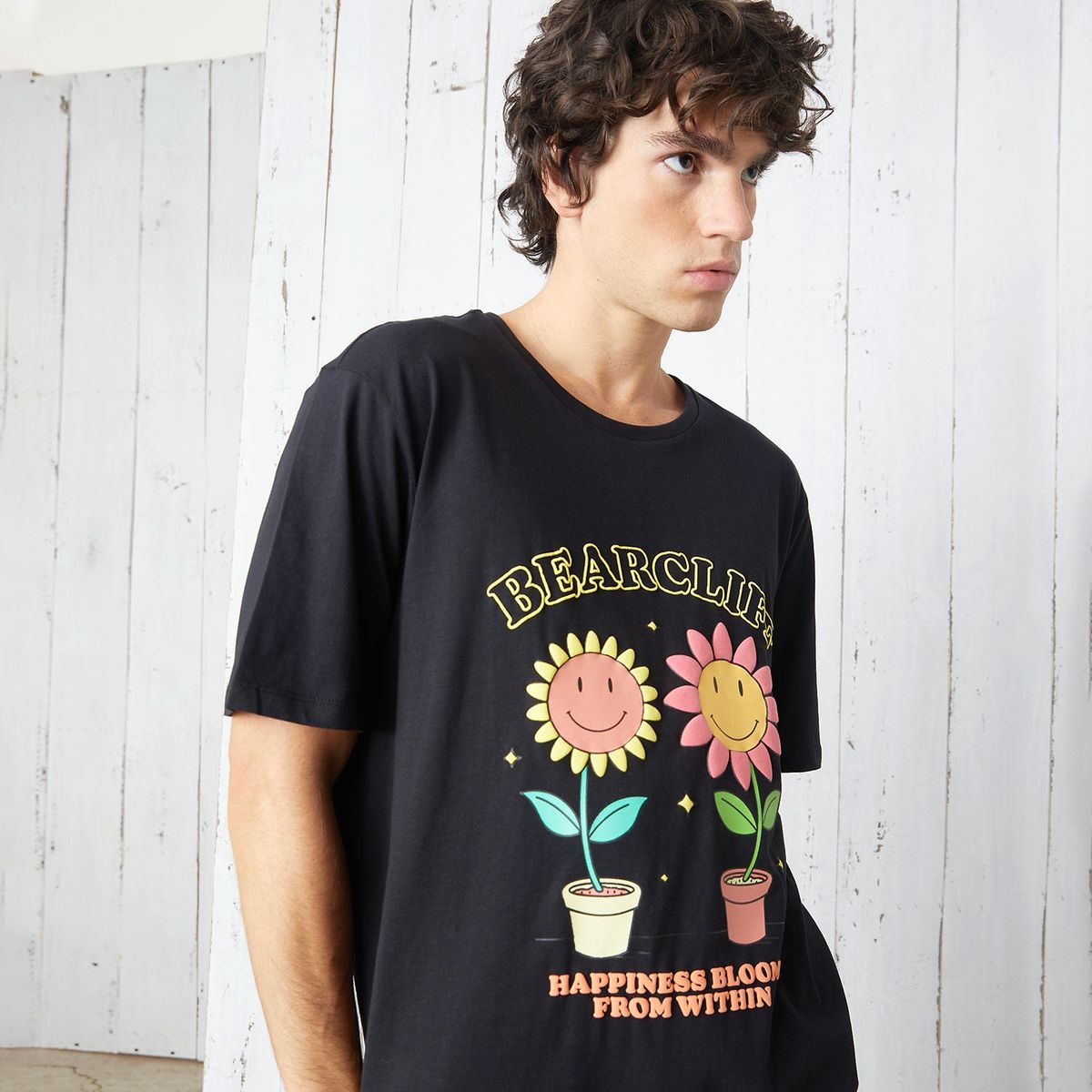 BEARCLIFF - Polera Manga Corta Algodón Long Fit Hombre Bearcliff